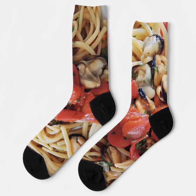 Spaghetti with Mussels Foodie Crew Socks (Left)