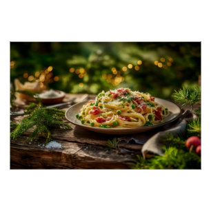 Spaghetti with Sardines and Fennel Poster