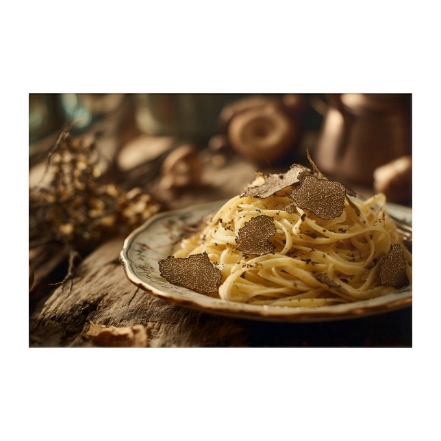 Spaghetti with Truffle Butter Acrylic Print (Front)