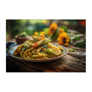 Spaghetti with Zucchini Blossoms Acrylic Print