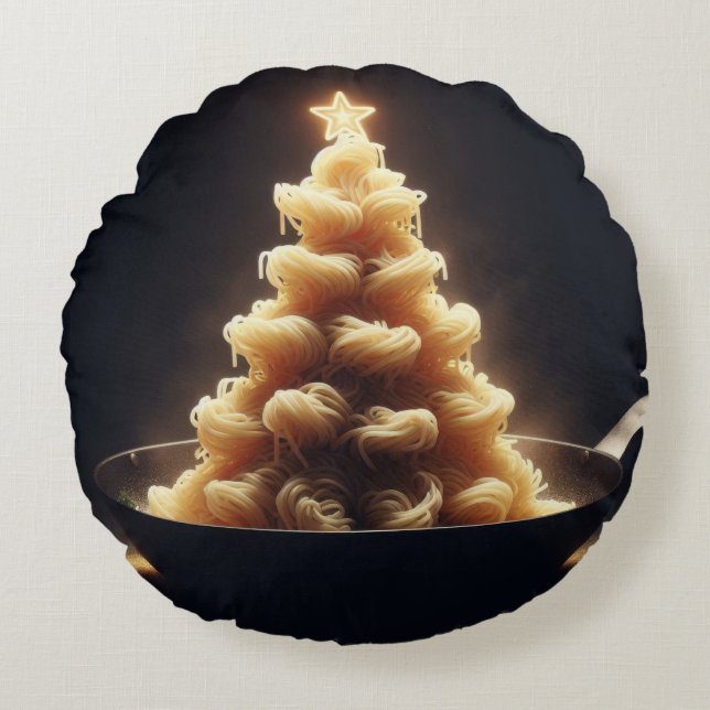 Spaghetti Wonderland Round Pillow (Front)