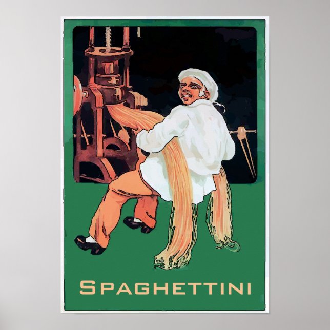 Spaghettini Pasta Man and Machine, edit text Poster (Front)
