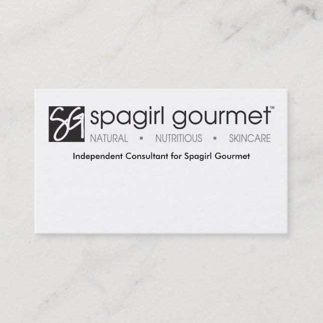 Spagirl Gourmet Business Card (Front)