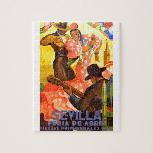 Spain 1949 Seville April Fair Poster Jigsaw Puzzle