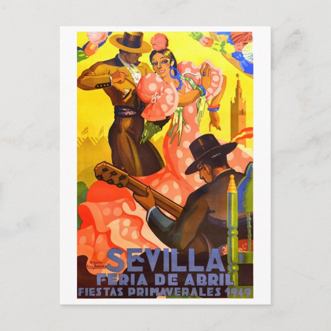 Spain 1949 Seville April Fair Poster Postcard (Front)
