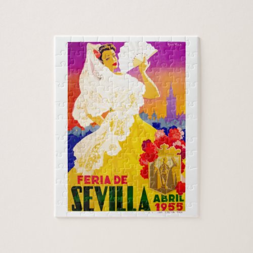 Spain 1955 Seville April Fair Poster Jigsaw Puzzle