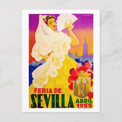 Spain 1955 Seville April Fair Poster Postcard