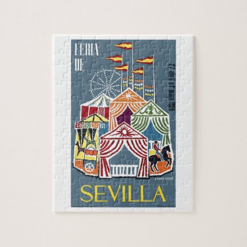 Spain 1960 Seville Festival Poster Jigsaw Puzzle
