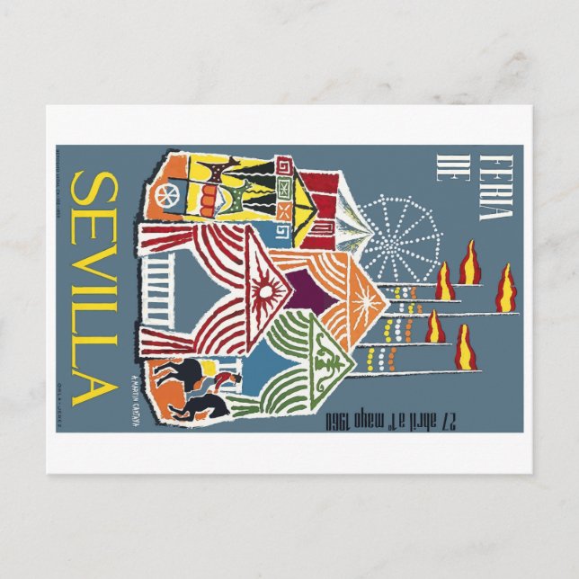 Spain 1960 Seville Festival Poster Postcard (Front)