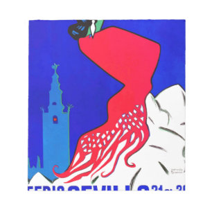 Spain 1964 Seville April Fair Poster Notepad