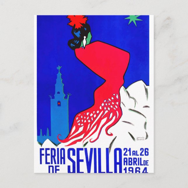 Spain 1964 Seville April Fair Poster Postcard (Front)