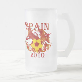 Spain 2010 frosted glass beer mug for Spaniards