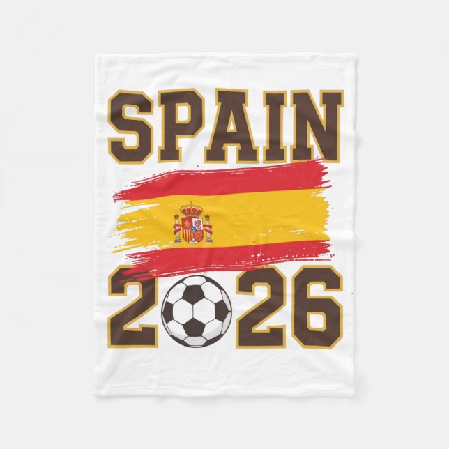 Spain 2026 Soccer Design Fleece Blanket (Front)