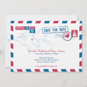 Spain Air Mail Wedding Save The Date