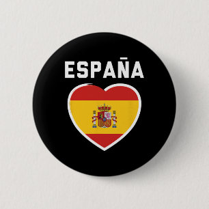 Spain And Espana - Soccer And Footbyll Flag Jersey Button