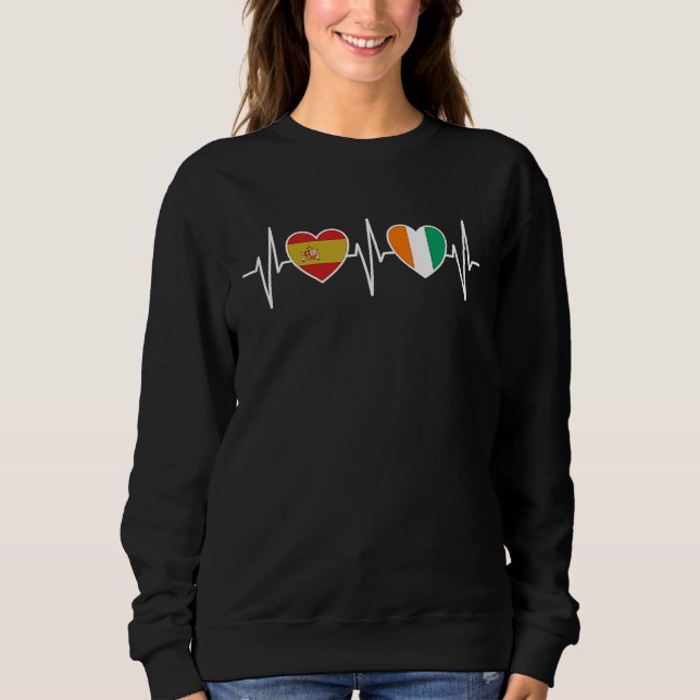 Spain And Ivory Coast Ivorian Flag Flags Sweatshirt (Front)