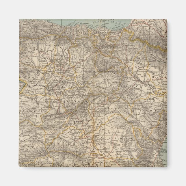 Spain And Portugal Atlas Map Magnet (Front)