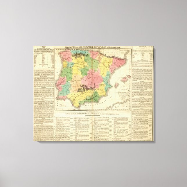Spain and Portugal Chronology Map Canvas Print (Front)