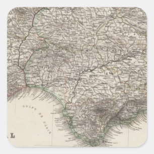 Spain and Portugal, four leaves Square Sticker