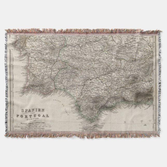 Spain and Portugal, four leaves Throw Blanket (Front)