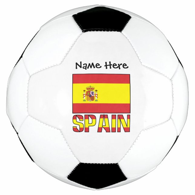 Spain and Spanish Flag Personalized Soccer Ball (Front)