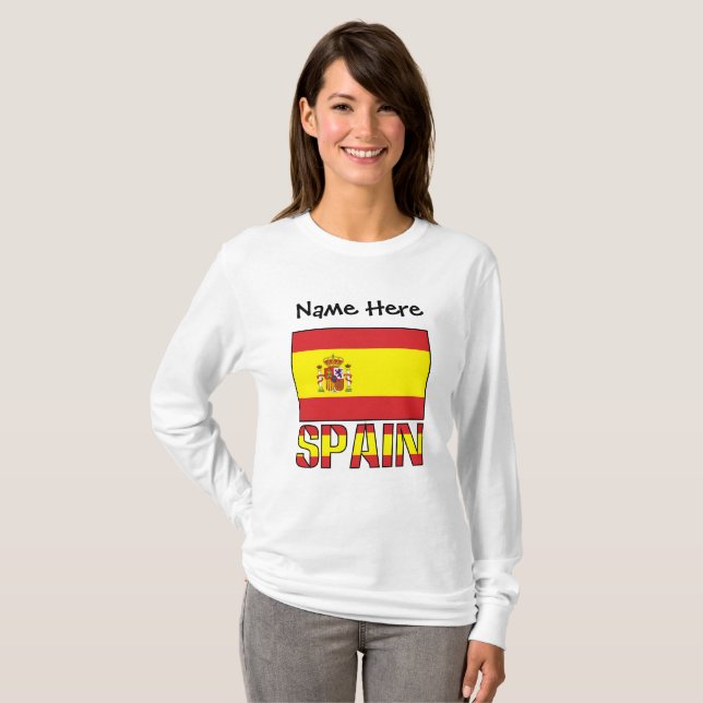 Spain and Spanish Flag Personalized Women's T-Shirt (Front Full)