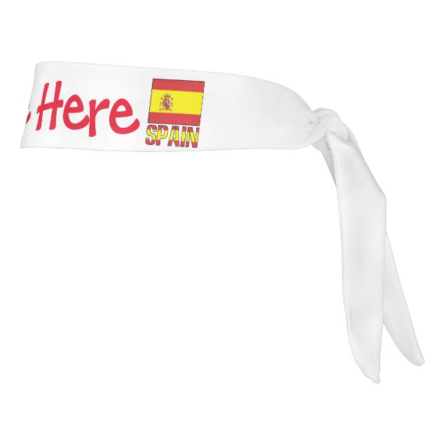Spain and Spanish Flag Red Personalization  Tie Headband (Rotate 90)