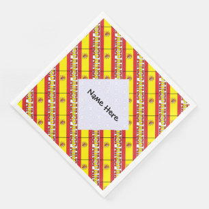 Spain and Spanish Flag Tiled Personalized  Paper D Dinner Napkins