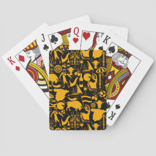 Spain and Spanish Traditions Black and Orange Poker Cards