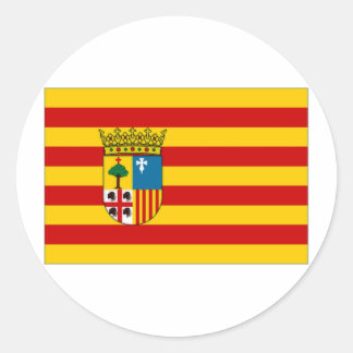 Spain Aragon Flag Classic Round Sticker