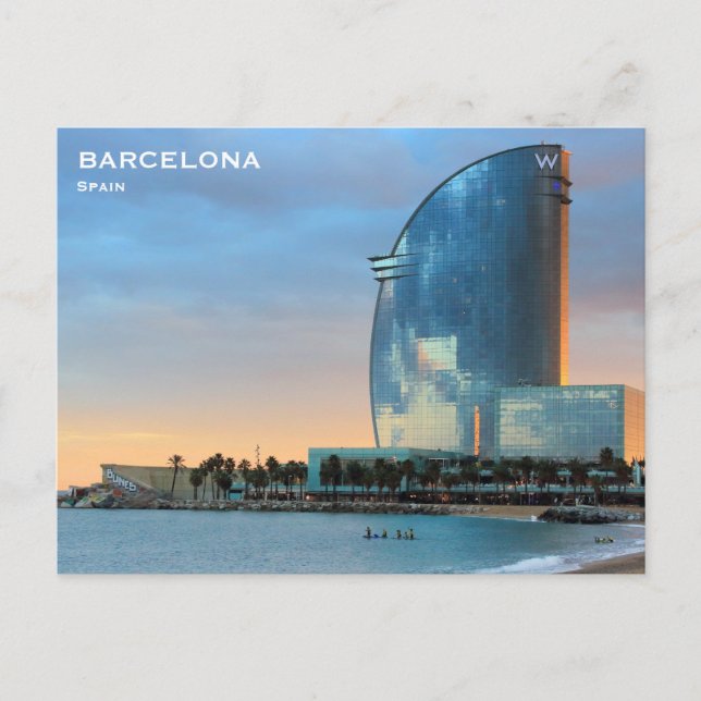 Spain Barcelona Vintage Travel Tourism Add Postcar Postcard (Front)