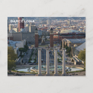 Spain Barcelona Vintage Travel Tourism Add Postcar Postcard