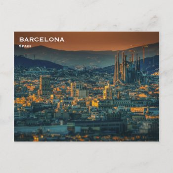 Spain Barcelona Vintage Travel Tourism Add Postcar Postcard by sunbuds at Zazzle