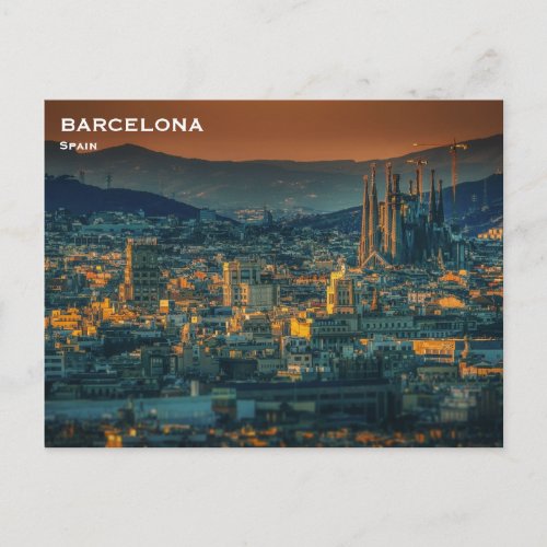 Spain Barcelona Vintage Travel Tourism Add Postcar Postcard