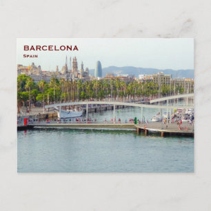 Spain Barcelona Vintage Travel Tourism Add Postcar Postcard