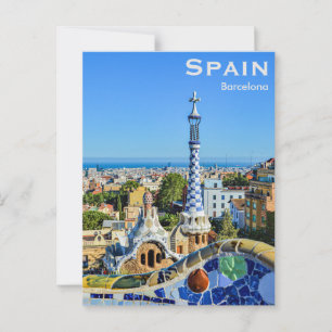 Spain Barcelona Vintage Travel Tourism Add Postcard