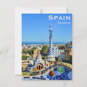 Spain Barcelona Vintage Travel Tourism Add Postcard by sunbuds at Zazzle