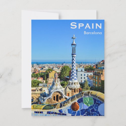 Spain Barcelona Vintage Travel Tourism Add Postcard