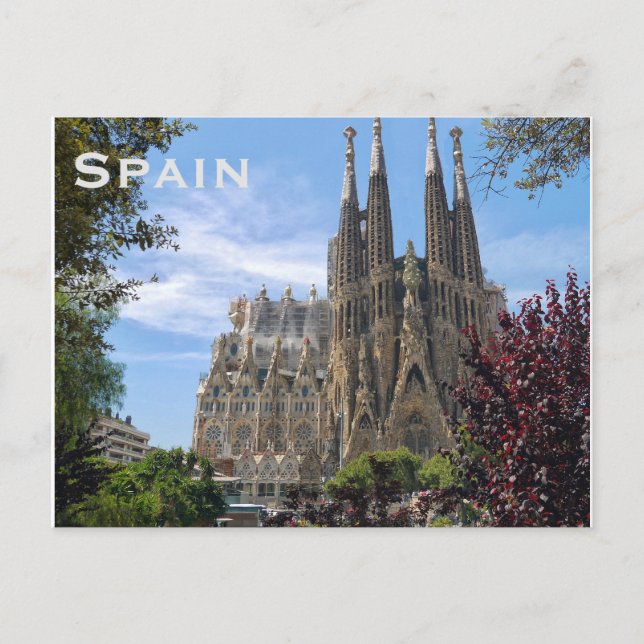 Spain Barcelona Vintage Travel Tourism Add Postcard (Front)