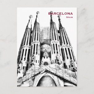 Spain Barcelona Vintage Travel Tourism Add Postcard