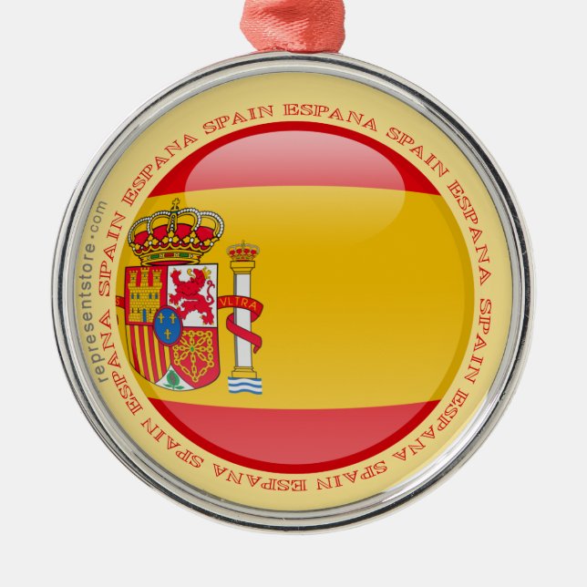 Spain Bubble Flag Metal Ornament (Front)