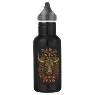 Spain Bull La Roja Vintage Football Fan Stainless Steel Water Bottle