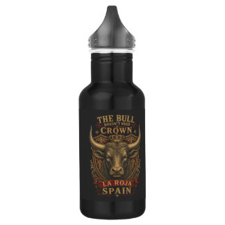 Spain Bull La Roja Vintage Football Fan Stainless Steel Water Bottle