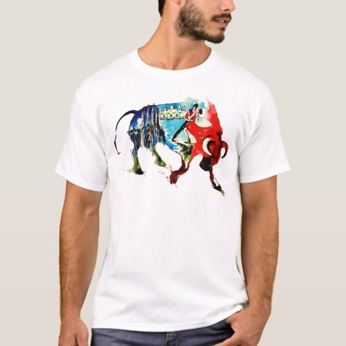 Spain Bull Vintage Travel Love Watercolor T_Shirt