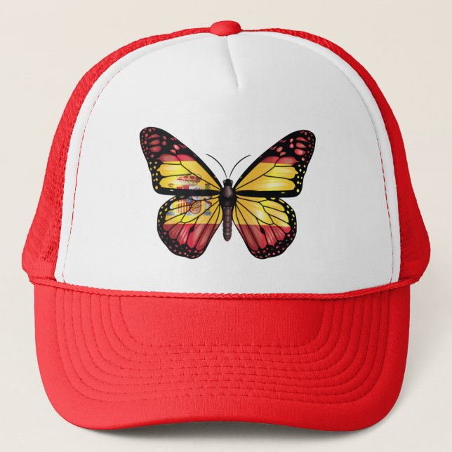 Spain butterfly monarch flag trucker hat (Front)