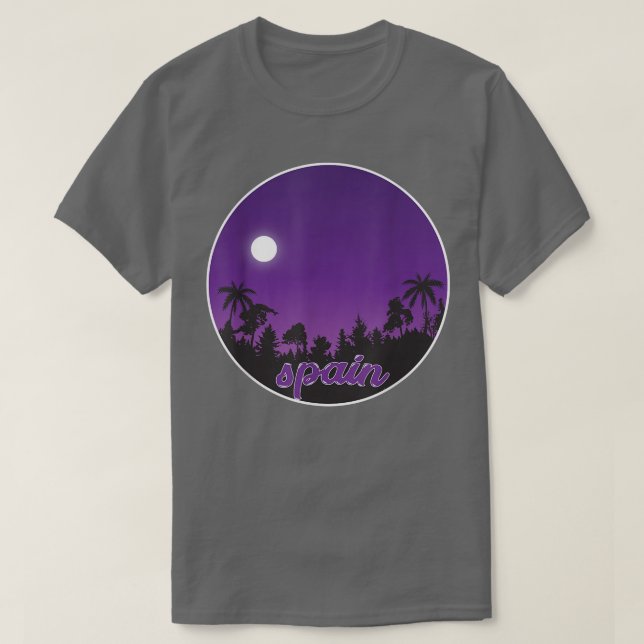 spain By night with Palms T-Shirt (Design Front)