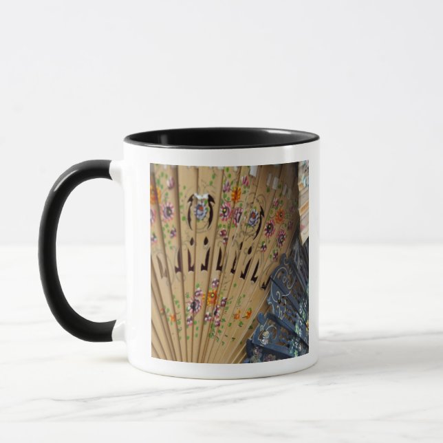 Spain, Cadiz Province, Seville. Historic Santa Mug (Left)