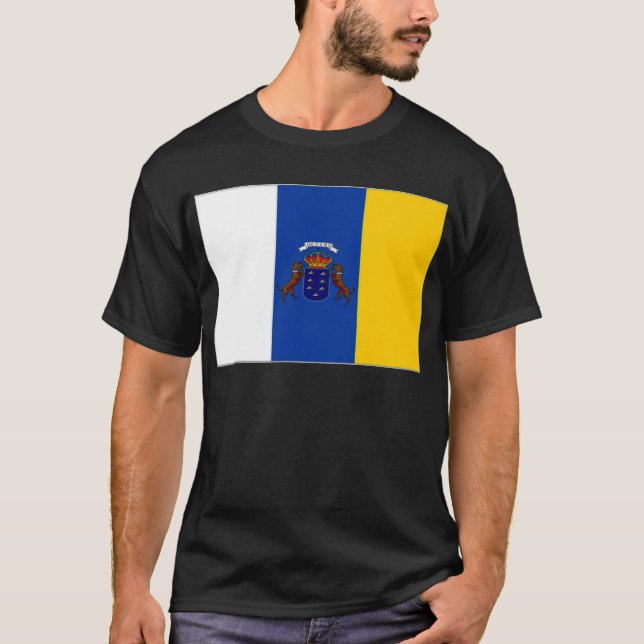 Spain Canary Islands Flag T-Shirt (Front)