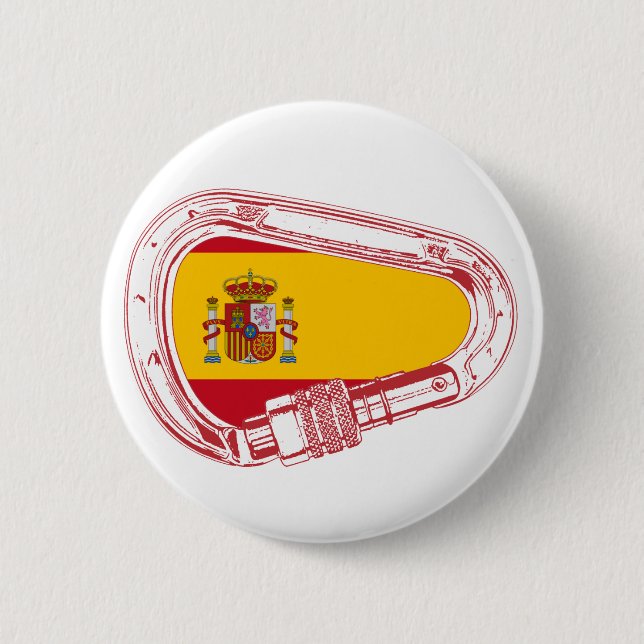 Spain Carabiner Flag Button (Front)