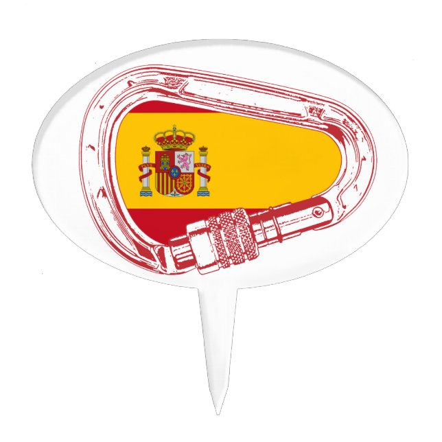Spain Carabiner Flag Cake Topper (Front)
